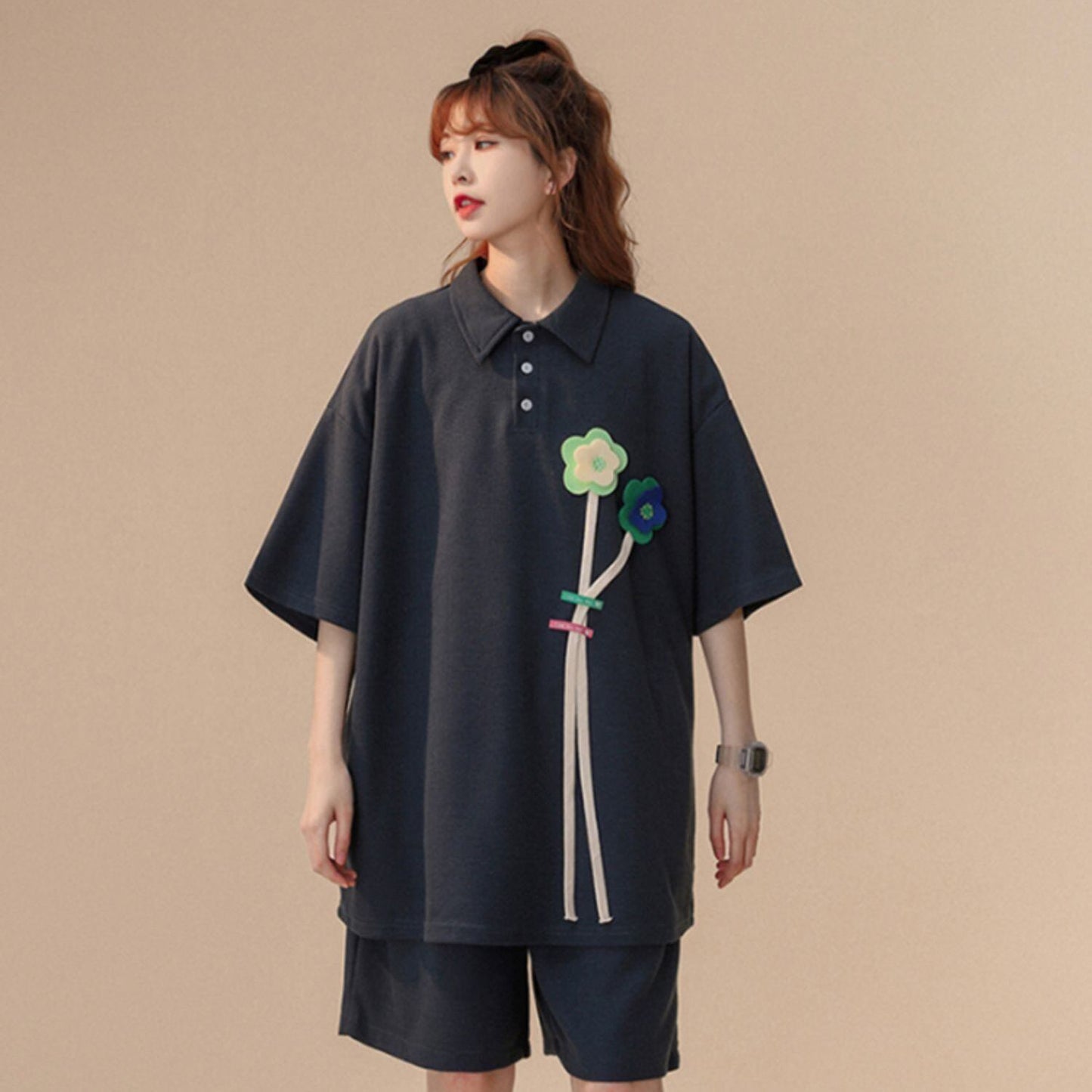 期間限定 ゆったり感アップ ファッション Tシャツ＋ショートパンツ セットアップ＜S-8679＞