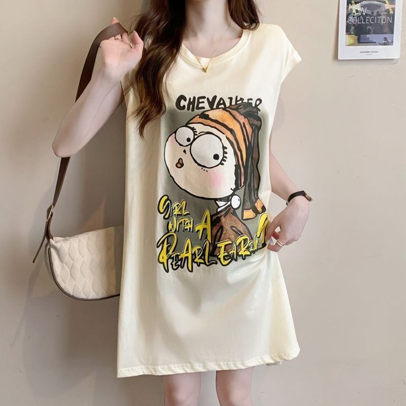 真夏も快適 着心地良い ファッション感満々 プリント全4色 ノースリーブ Tシャツ カットソー＜S-9161＞