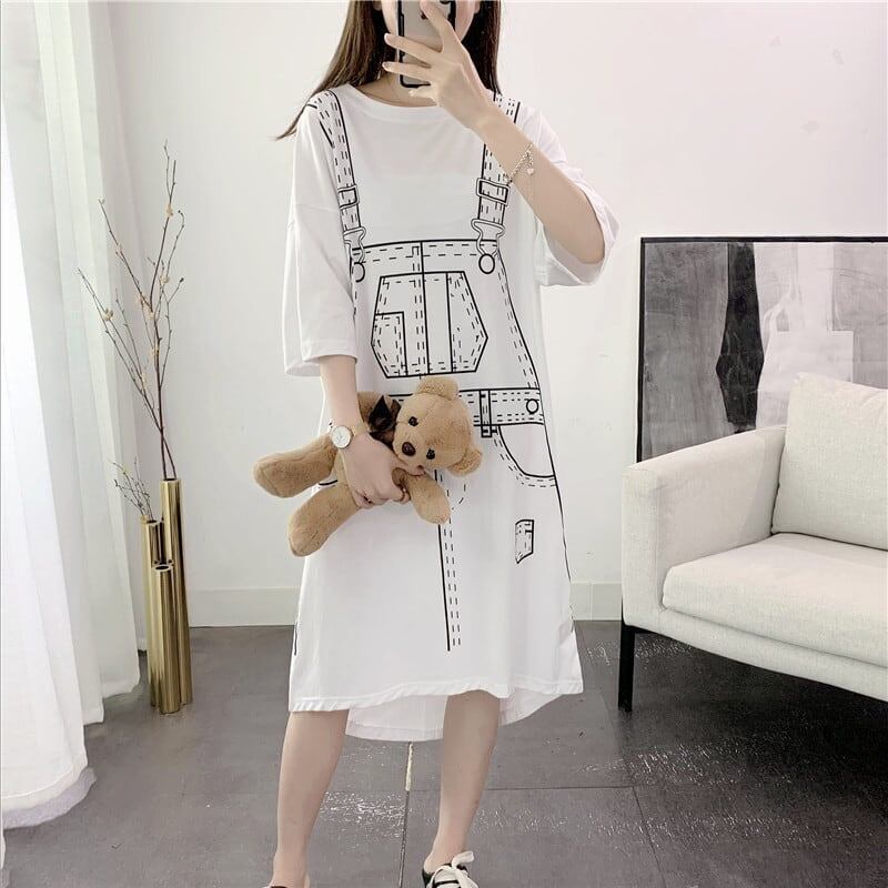 ゆったり感アップ プリント オシャレ度満点 ワンピース＜S-3093＞