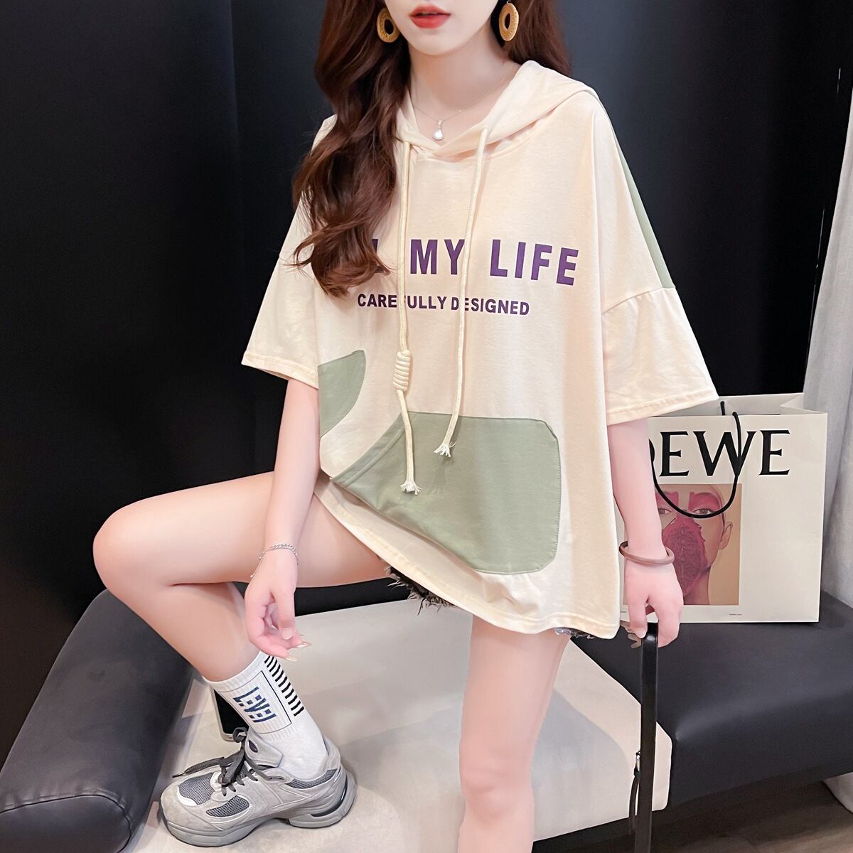 好感度UP 早い者勝ち 絶対流行 カジュアル 2色選択 Tシャツ<S-11678>