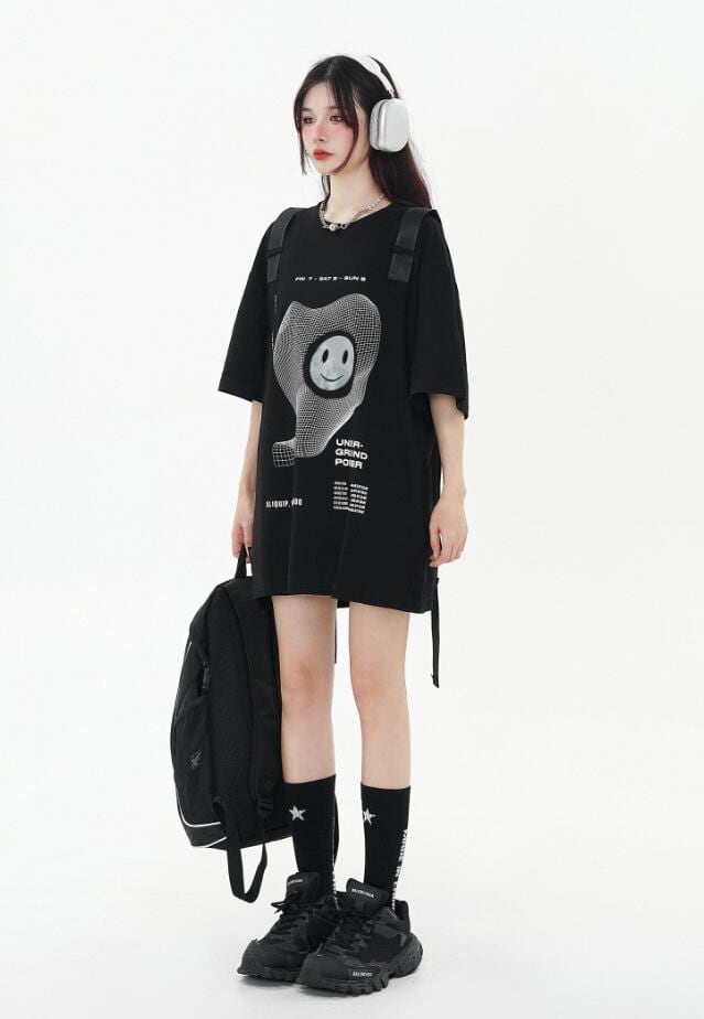 話題沸騰中 特別デザイン スタイルアップ効果抜群 ゆったり 男女兼用 半袖Tシャツ＜S-9060＞