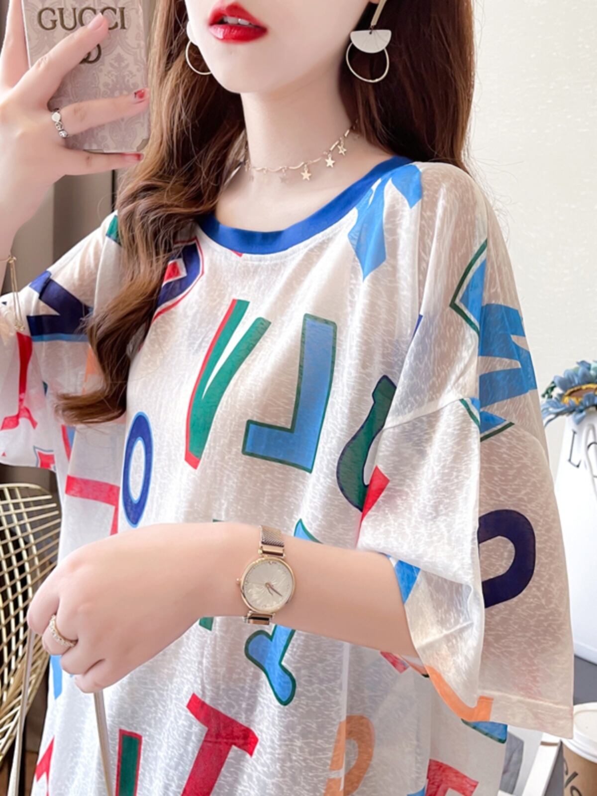 女子マスト 半袖 紫外線対策 ラウンドネック Tシャツ ＜S-8641＞