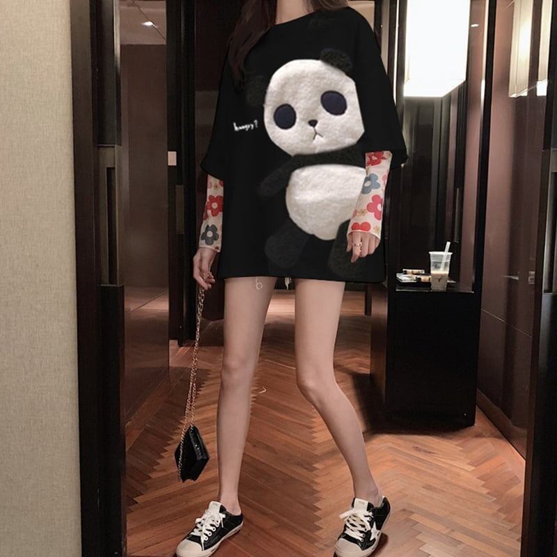 好感度満載 ラウンドネック カジュアル プリント Tシャツ カットソー＜S-2820＞