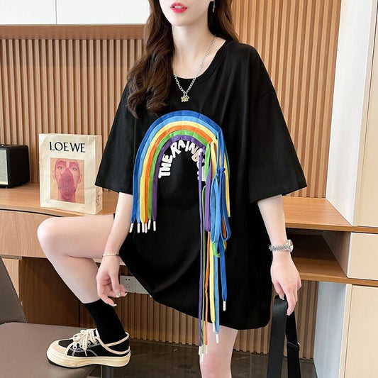 着回し力抜群 個性派 高見えデザイン 着心地良い 2色選択 半袖 Tシャツ <S-9277>