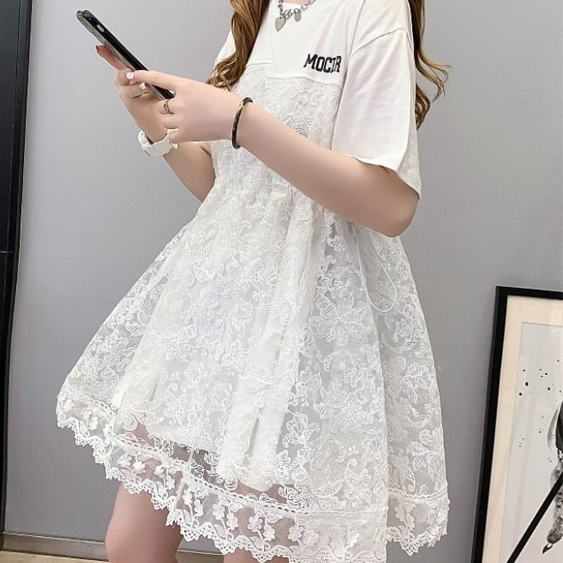 美人度アップ 切り替え ファッション ラウンドネック ワンピース＜S-3192＞
