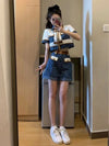 おすすめ おすすめ 話題沸騰中 上質 カジュアル 切り替え 半袖Ｔシャツ ショートパンツ セットアップ <S-11169>