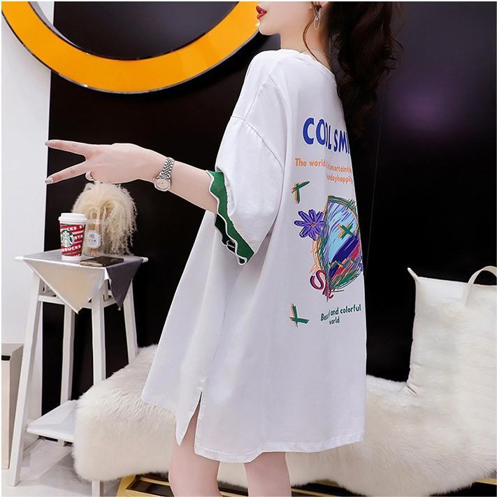 【半額！期間限定！！】デザインセンスニッチなミドル丈半袖Tシャツ新スタイル<S-3007>