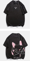 デザインセンス漫画プリント半袖Tシャツショートパンツスーツ<S-5019>