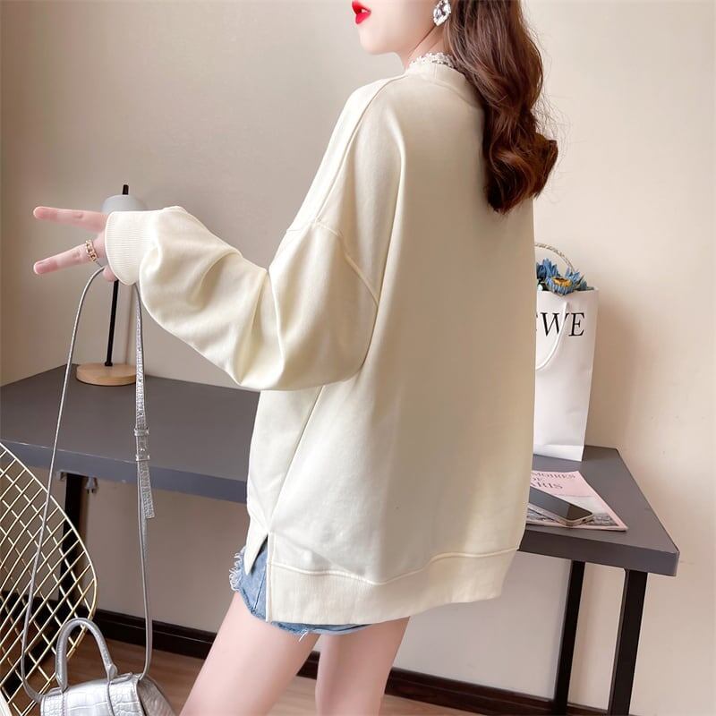 合わせやすい プリント 美人度アップ スウェット パーカー＜S-2975＞