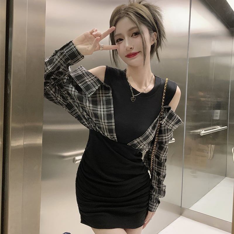 細身効果抜群 ベアトップ 女性力を高める ワンピース＜S-3780＞