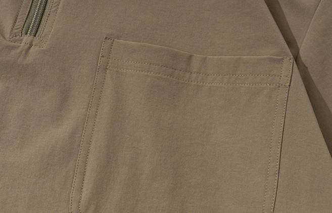 ルーズシルエット ハーフジップ 速乾 半袖 Tシャツ<S-13119>