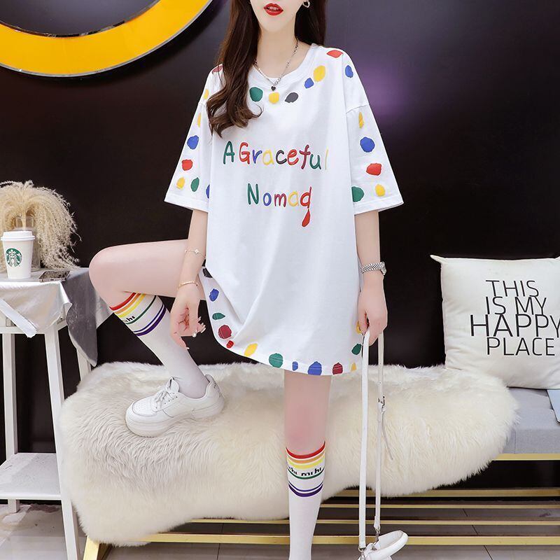 売り切れ必至 プリント ファッション 切り替え 全2色 半袖Tシャツ＜S-8623＞