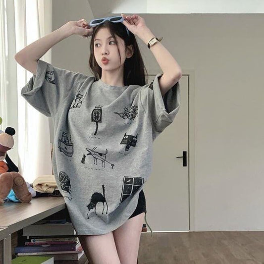 絶対流行 スウィート 早い者勝ち カジュアル Tシャツ<S-11199>