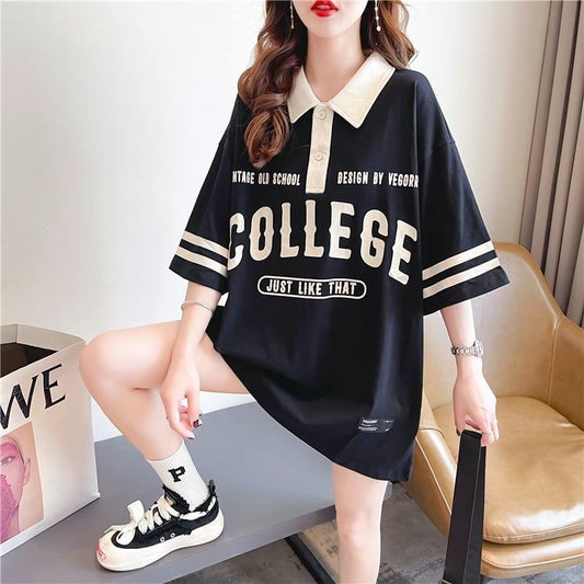 デザイン感 切り替え チャーミング プリント Tシャツ カットソー＜S-3623＞
