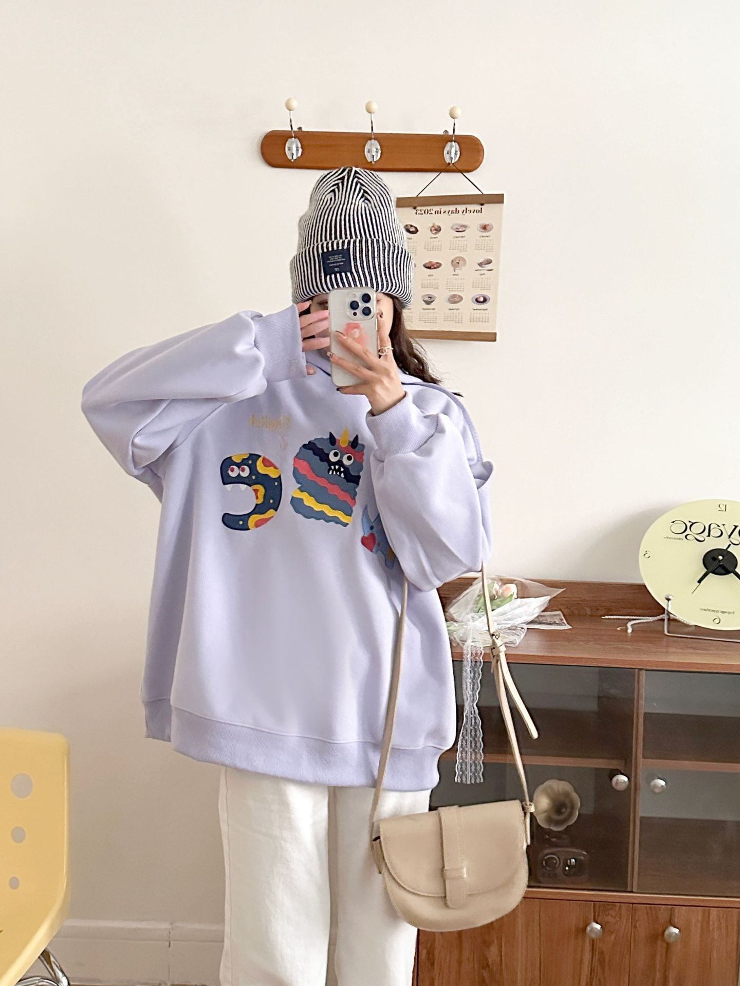 大人可愛い ゆったり 刺ロゴ パーカ 全4色トップス＜S-4811＞