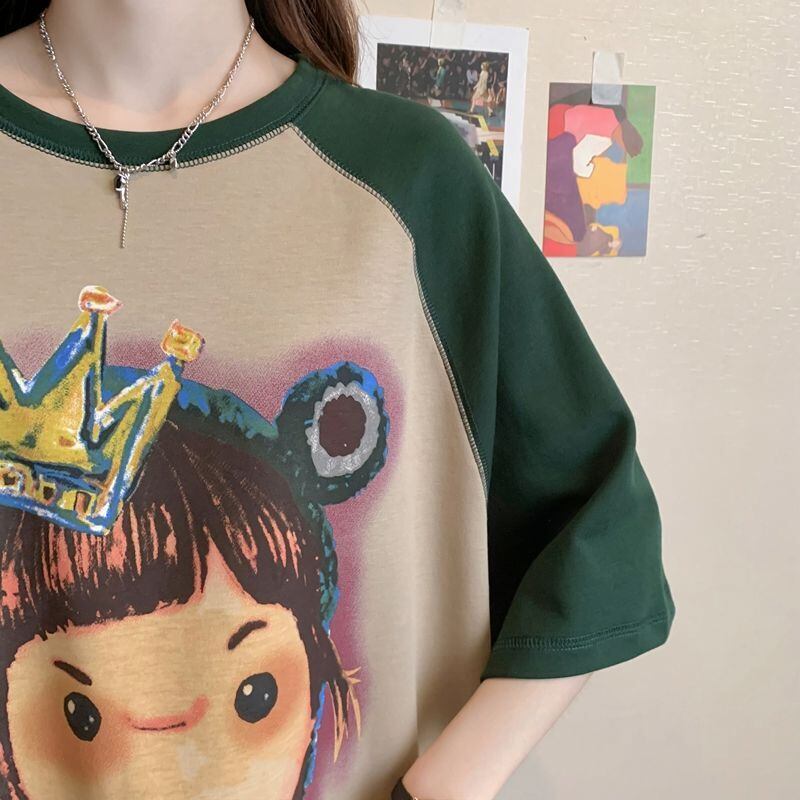 話題沸騰中 ビッグロゴ お勧めカラーマッチング ゆったり 半袖Tシャツ＜S-8350＞