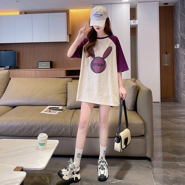 好感度UP ラグランTシャツ カラーマッチング 三色 プリント半袖 ＜S-3014＞