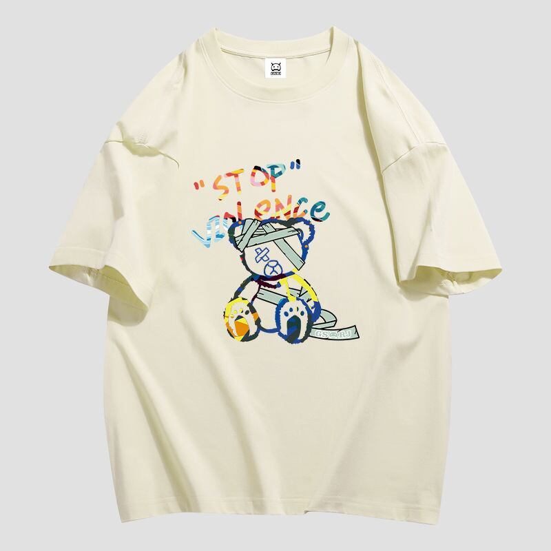 スタイルアップ カジュアル おしゃれ度高め プリント全5色 半袖Tシャツ<S-9437>