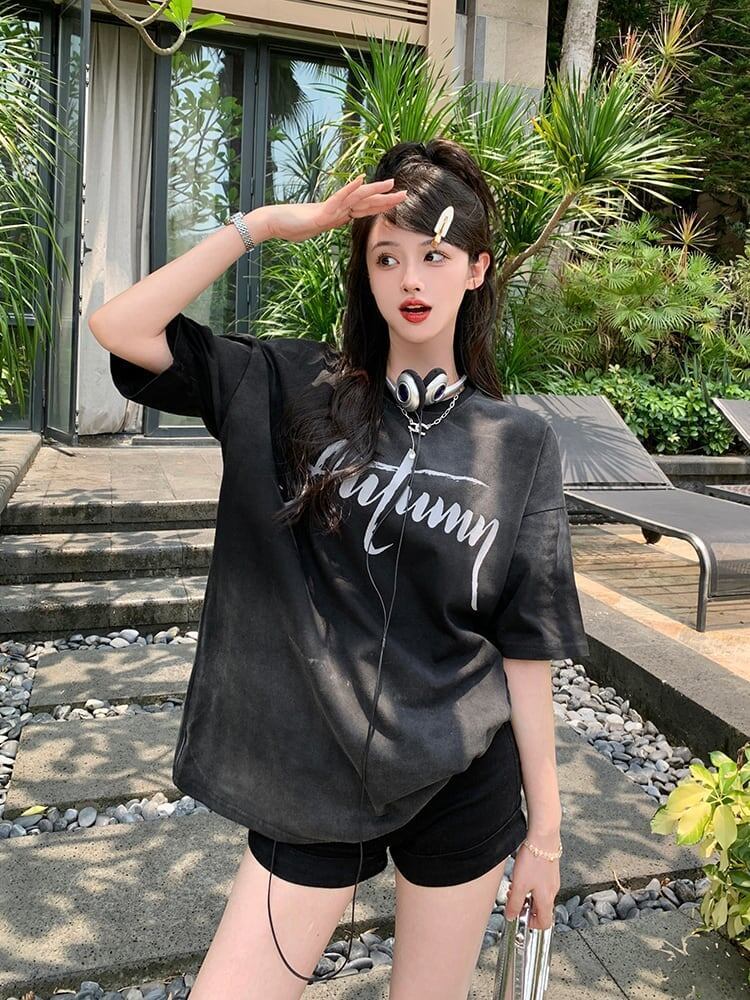 レイジースタイルドーパミングラデーションタイダイオールマッチ半袖Tシャツ<S-2895>