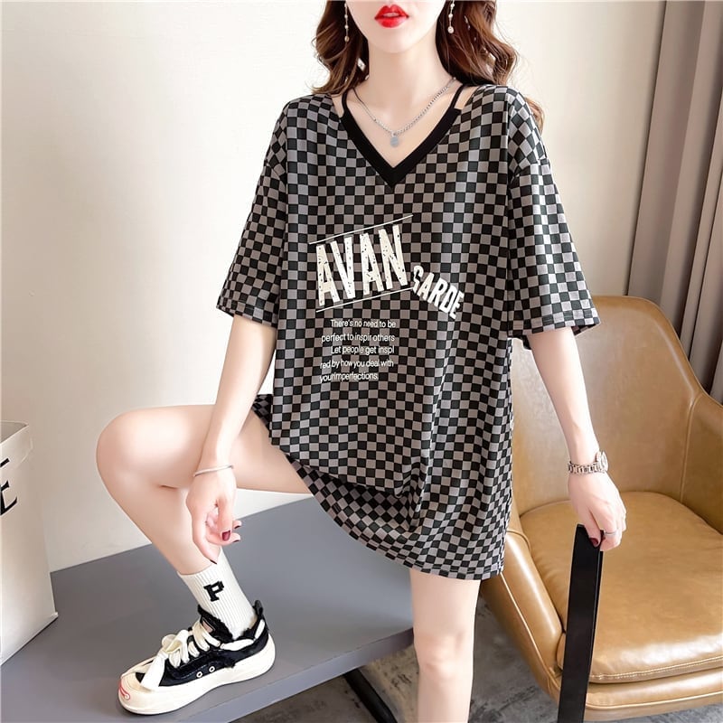ゆったり感アップ 切り替え オシャレ度満点 プリント Tシャツ カットソー＜S-3387＞
