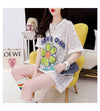 【半額！期間限定！！】新商品 切り替え 一目惚れ 透かし彫り プリント Tシャツ カットソー＜S-8523＞