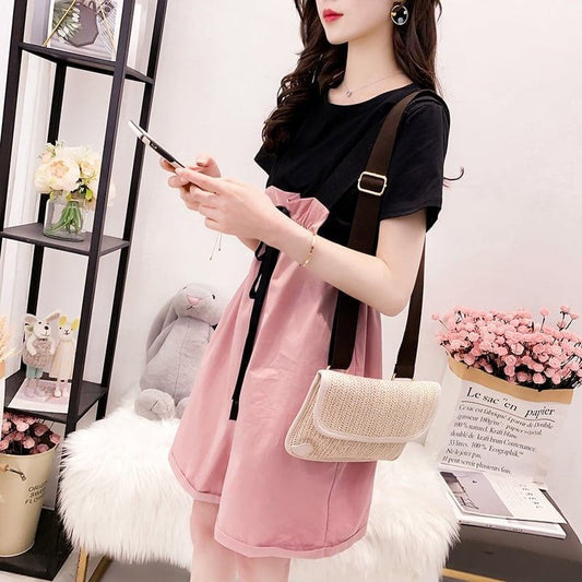ファッション Tシャツ＋サロペット 美人度アップ セットアップ＜S-3206＞
