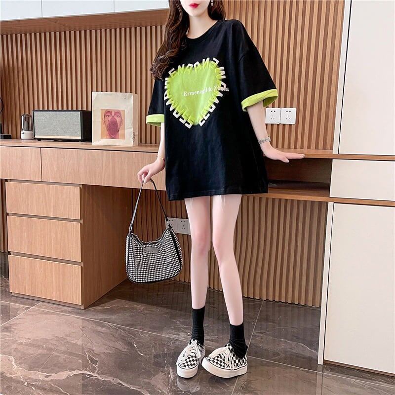 オシャレ度満点 ラウンドネック 美感いっぱい プリント Tシャツ カットソー＜S-2911＞