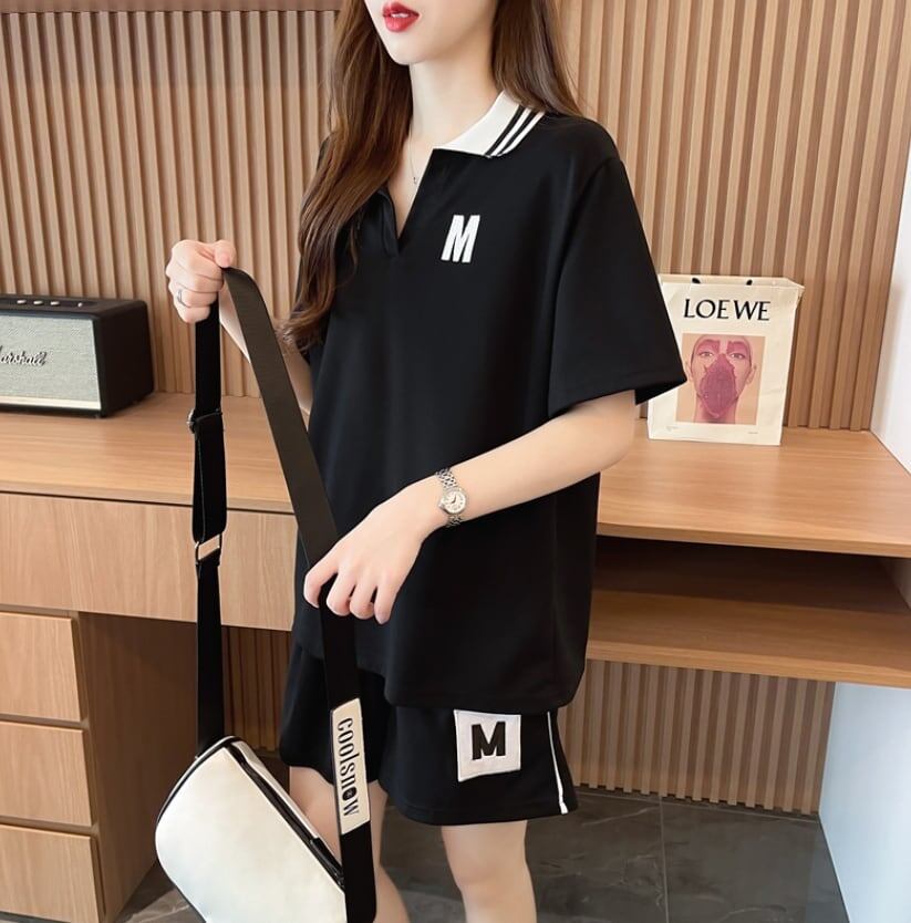 売り切れ必至  ルーズ 半袖Ｔシャツⅹパンツセット全2色<S-8190>