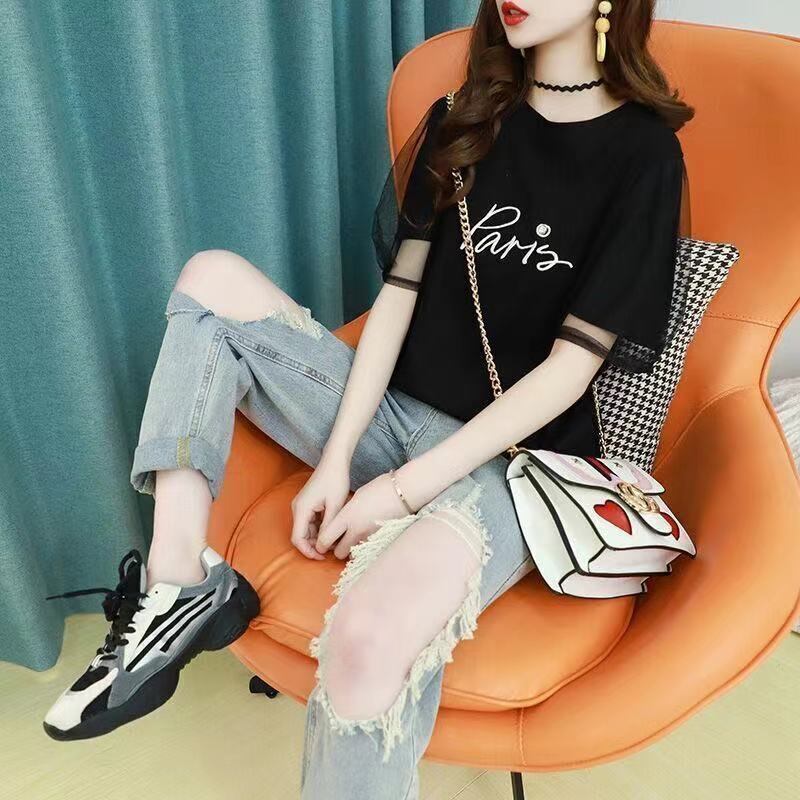 ゆったり感アップ 切り替え 着心地抜群 プリント Tシャツ カットソー＜S-3541＞