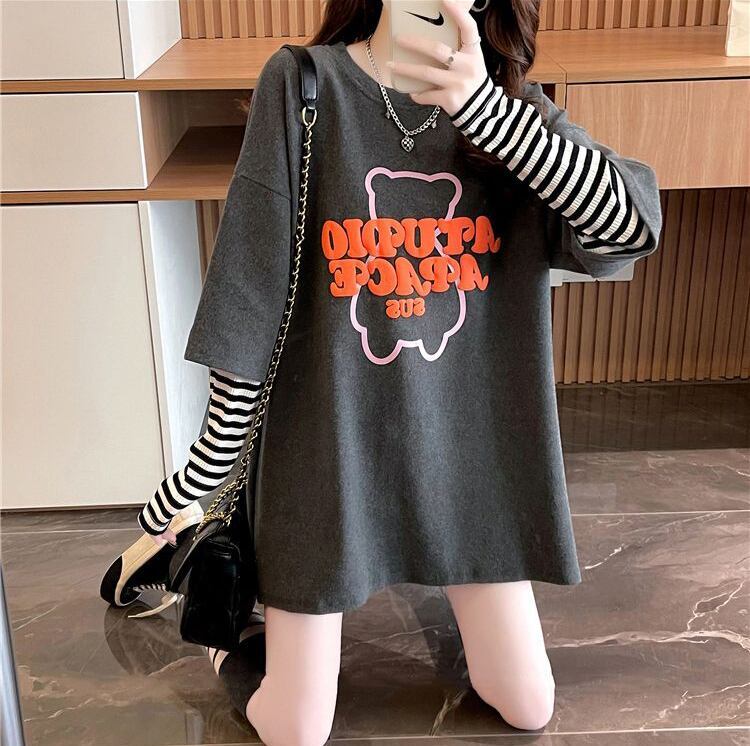 絶対流行 カジュアル アバンギャルド レイヤード風 プリント全3色 Tシャツ＜S-9587＞