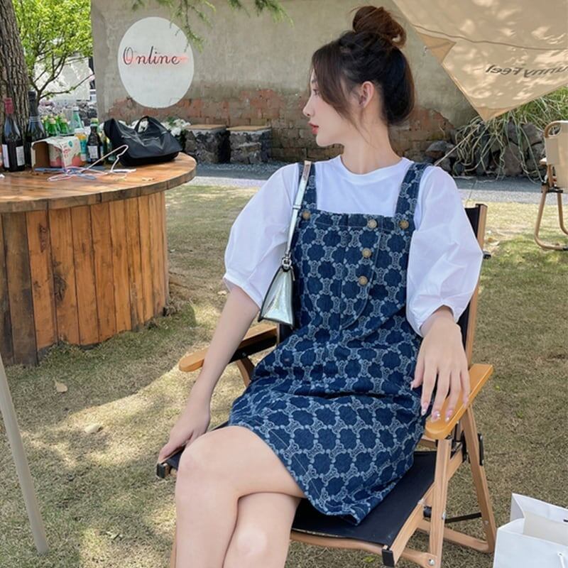 着心地抜群 切り替え 女性力を高める プリント ワンピース＜S-3202＞