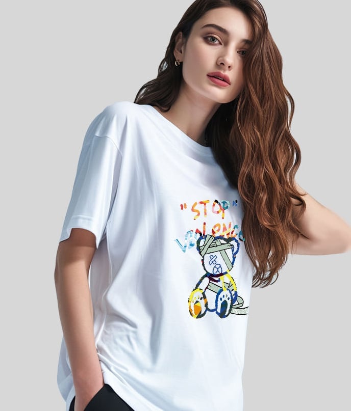 スタイルアップ カジュアル おしゃれ度高め プリント全5色 半袖Tシャツ<S-9437>