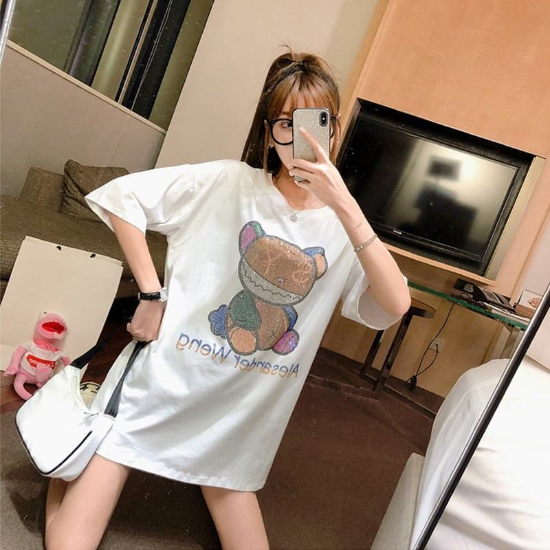 個性的なデザイン 切り替え 一目惚れ プリント Tシャツ カットソー＜S-3481＞