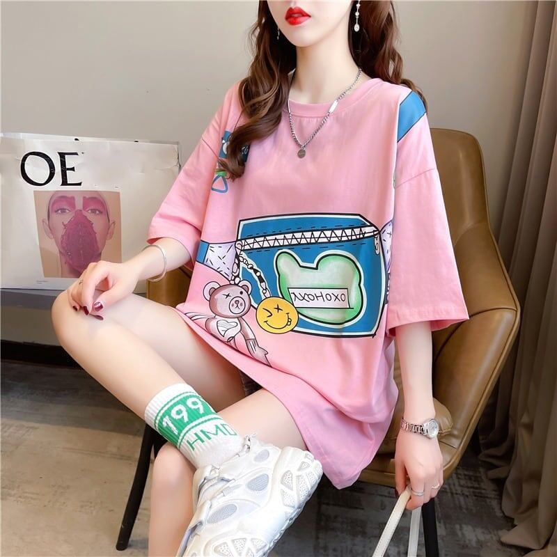個性的なデザイン 3色選択可 一目惚れ プリント Tシャツ カットソー＜S-3062＞