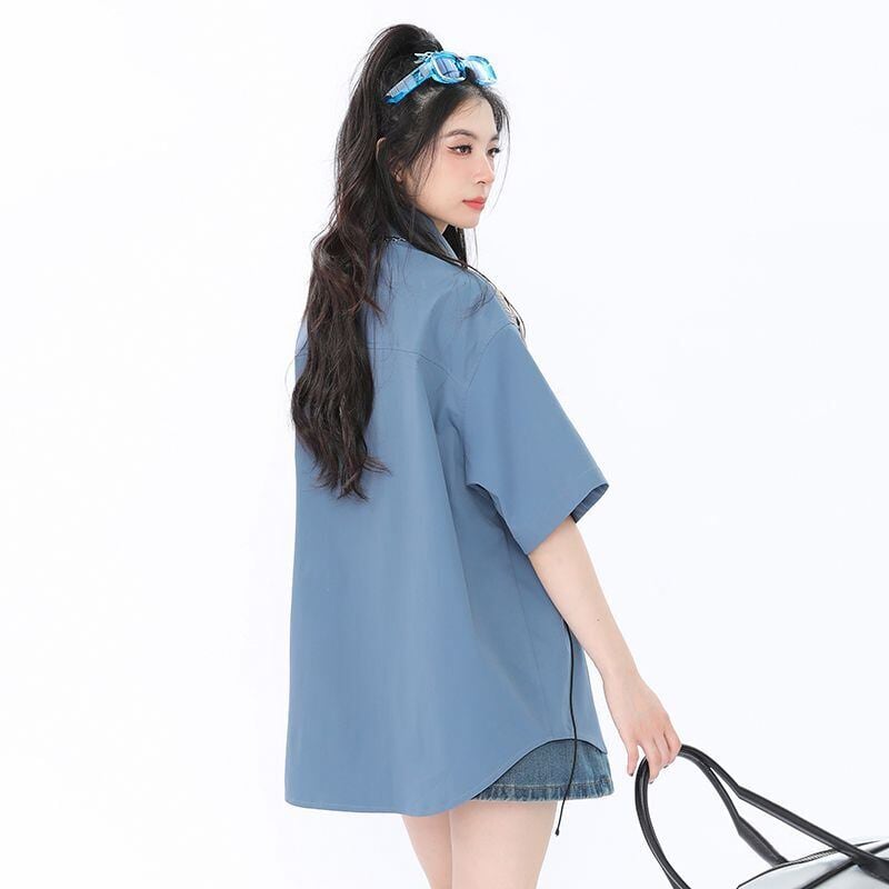 期間限定 ファッション 個性派 レイヤード風 切り替え プリント全3色 男女兼用 半袖Tシャツ<S-9044>