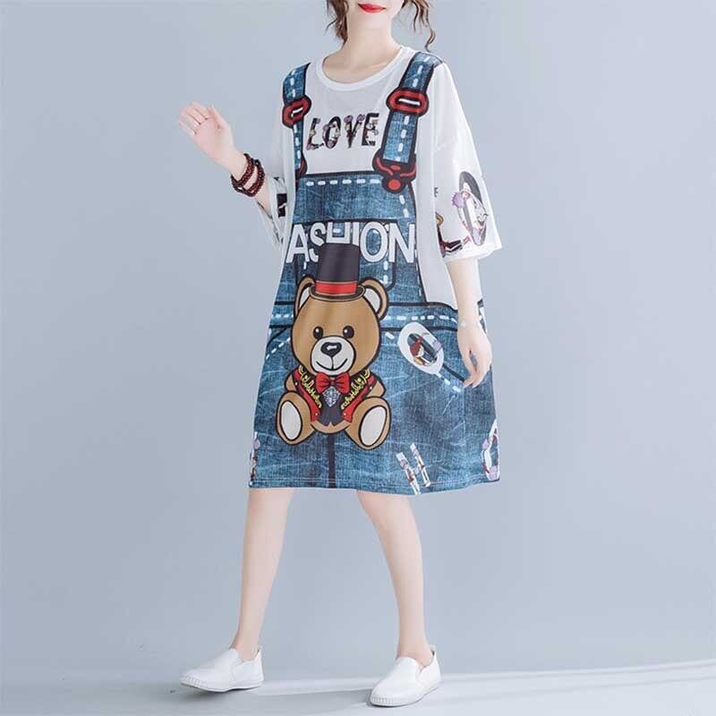 旅行Ｔシャツ 夏 レディース 膝丈 プリント 大きいサイズ ゆったりさらっと涼しい <S-656>