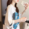 個性的なデザイン 切り替え 一目惚れ プリント Tシャツ カットソー＜S-3400＞