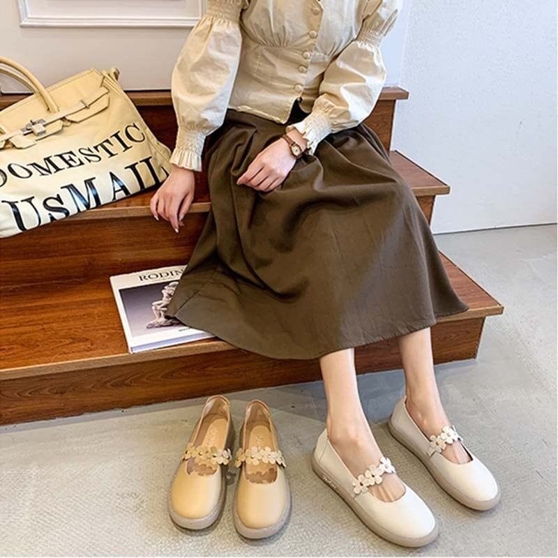 ファッション フラットヒール 美人度アップ ラウンドトゥ シューズ＜S-3053＞