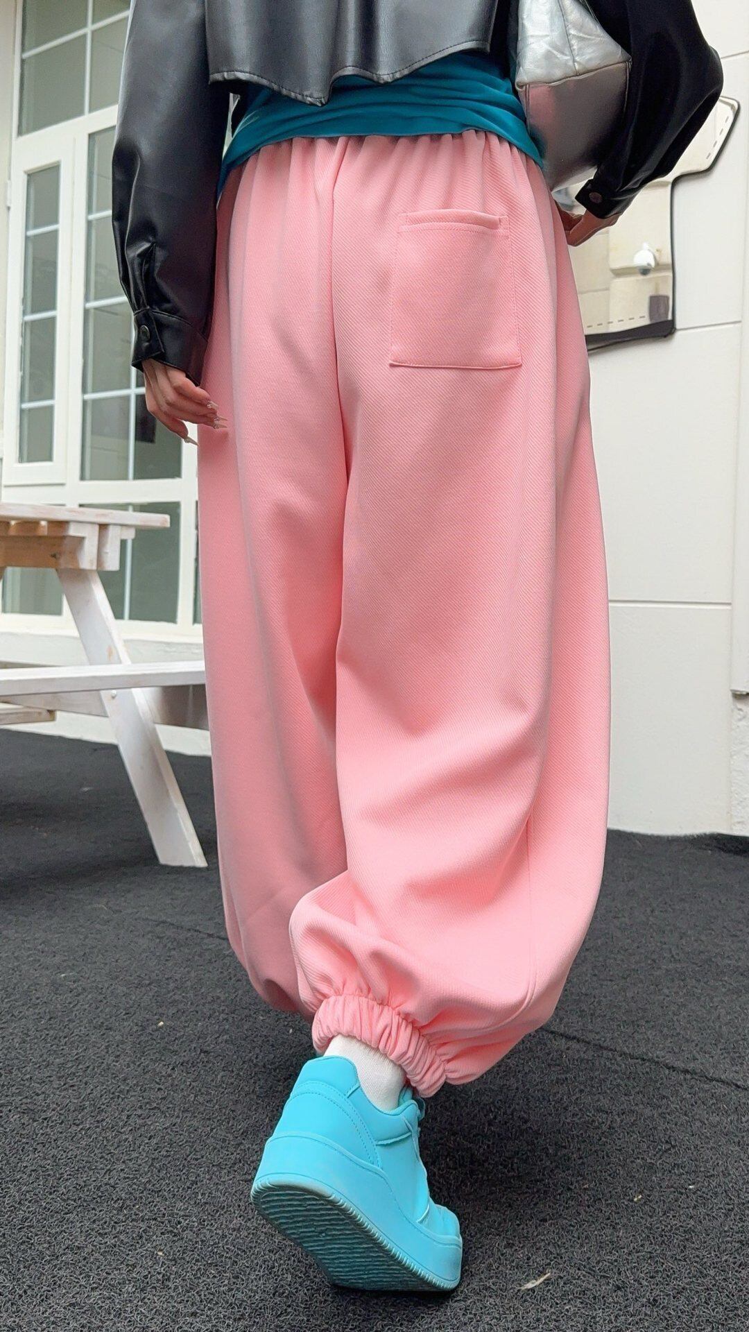 デザイン オシャレ 切り替え 4色 スウェット パンツ <S-12210>