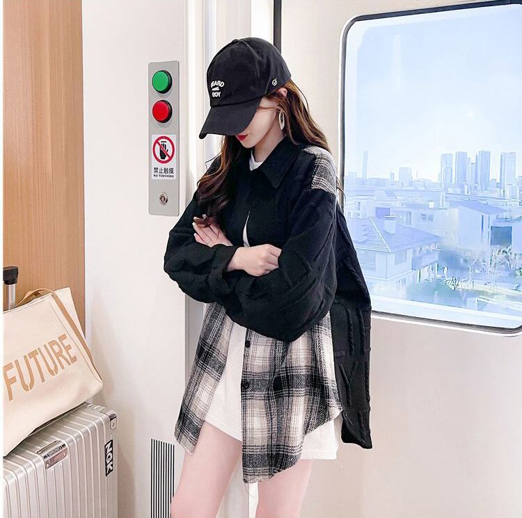 新商品 オシャレ 都市ファッショ デザイン 切り替え 2色選択 コート<S-9098>