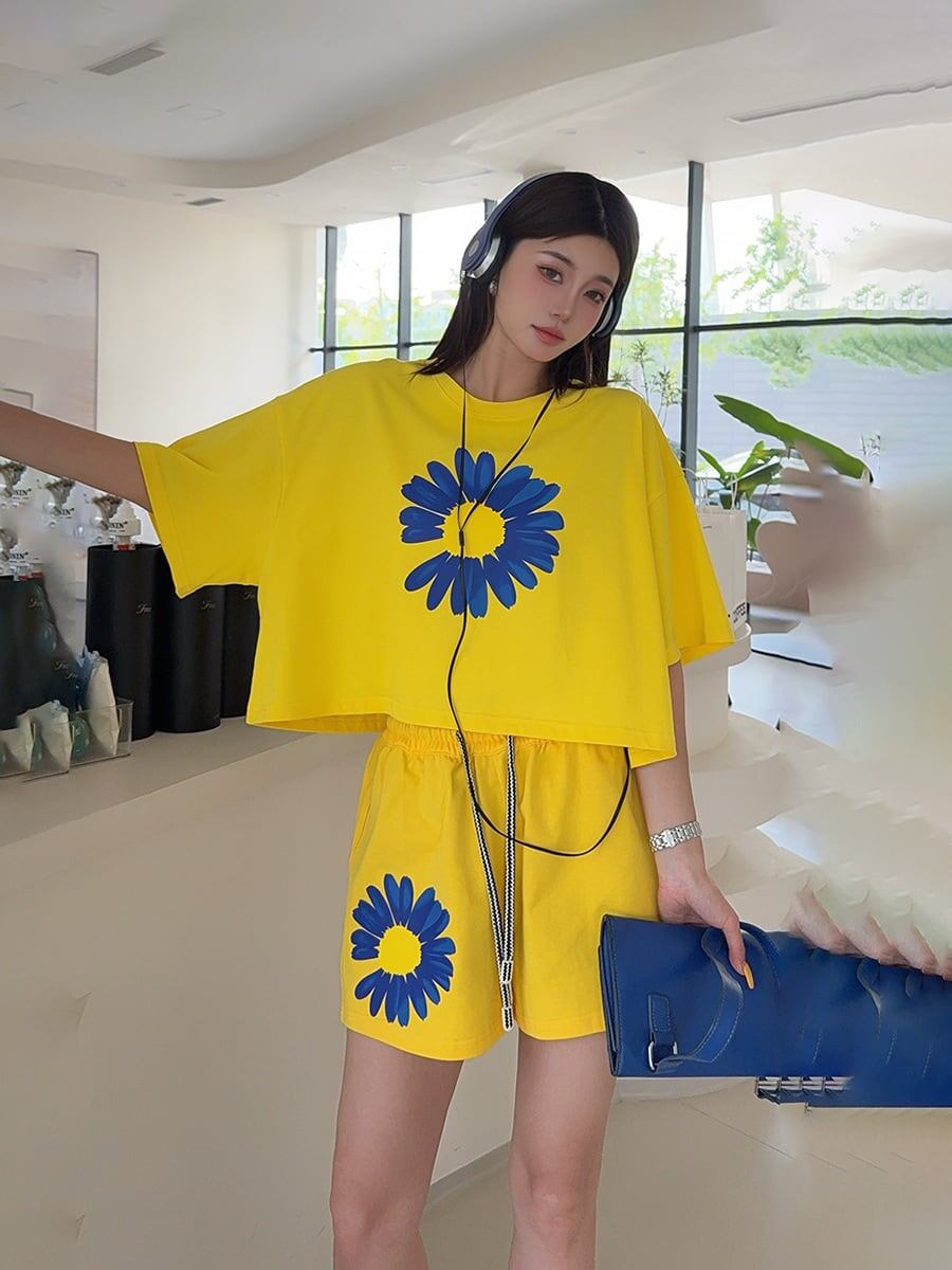 好感度UP カジュアル 真夏も快適 半袖 Tシャツ ショートパンツ セットアップ ＜S-11374＞