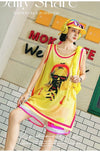 軽い生地が夏にぴったり！ ノースリーブ プリント全2色 Tシャツ カットソー＜S-11359＞