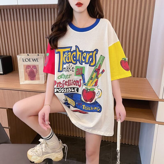 【半額！期間限定！！】カジュアル ルーズ キュート Tシャツ<S-6611>