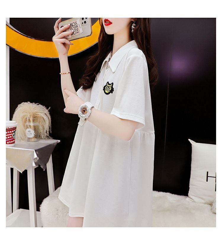 超人気 ゆったり フランスファッションポロ襟ルーズ多用途 3色 半袖Tシャツ＜S-9090＞