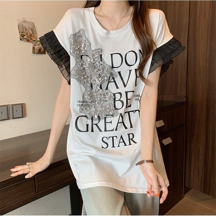 大好評 特別デザイン 着回し力抜群 ゆったり 全2色 半袖Tシャツ＜S-8826＞
