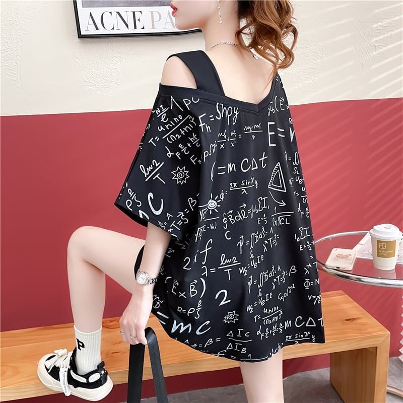 着心地抜群 切り替え 女性力を高める プリント Tシャツ カットソー＜S-3572＞