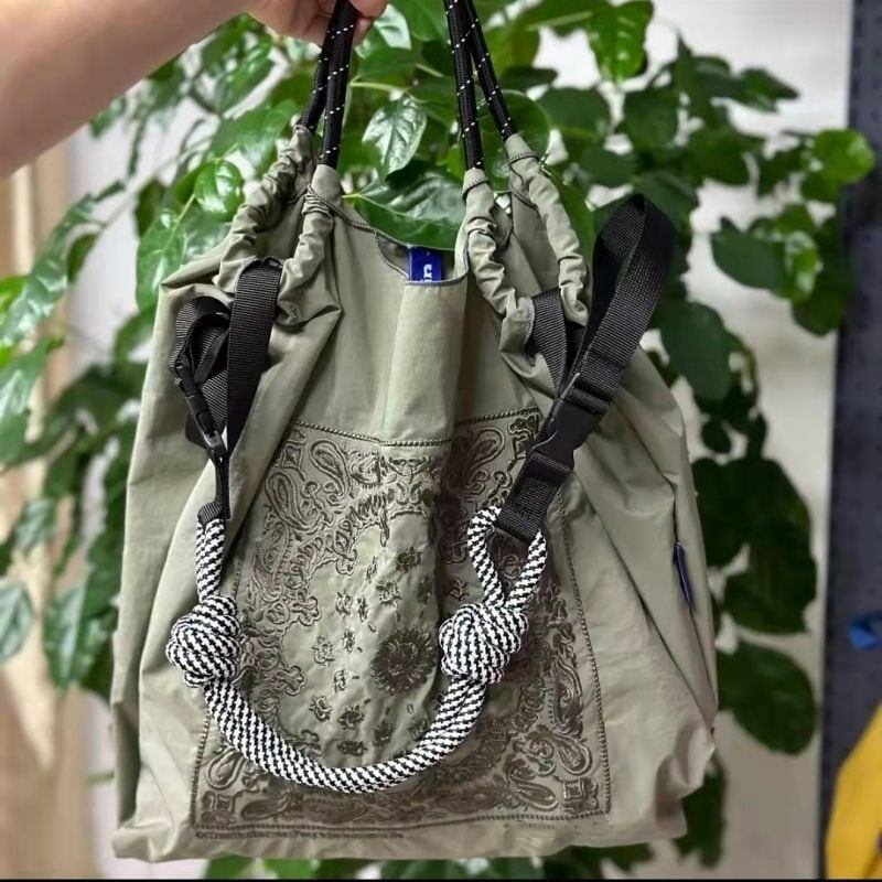 大好評 環境保護バッグ 刺繍プリント ショッピングバッグ<S-5734>