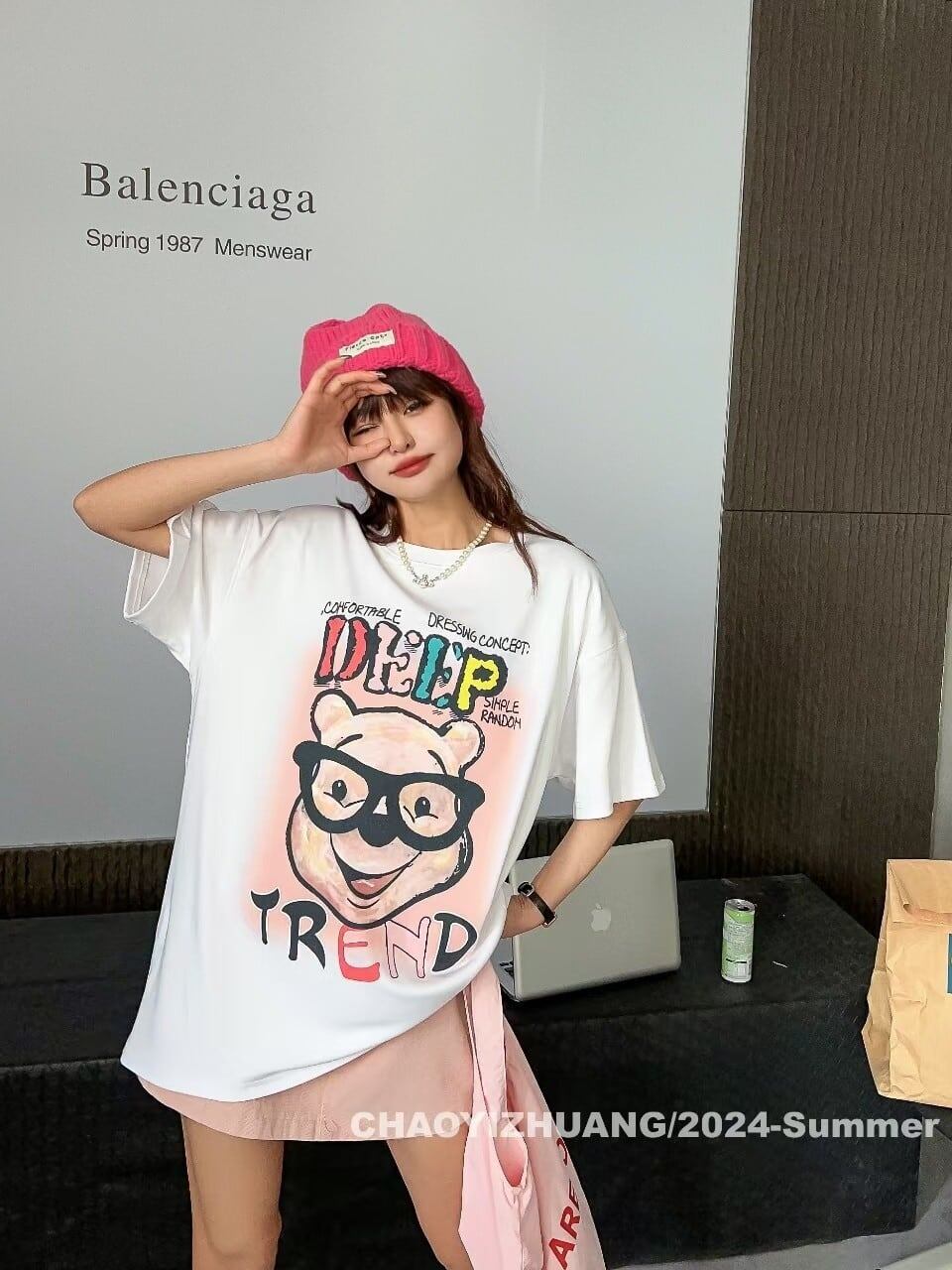 豊富な品揃え カジュアル ファッション プリント 半袖Tシャツ<S-4915>