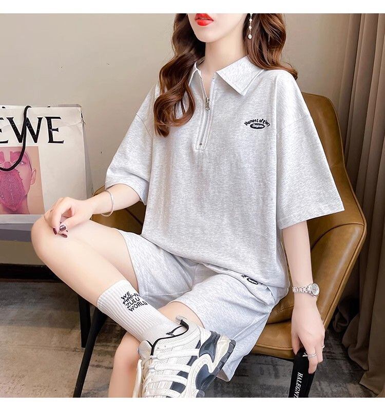 定番シンプル 真夏も快適 上質 カジュアル 半袖Ｔシャツⅹパンツセット全2色<S-9102>