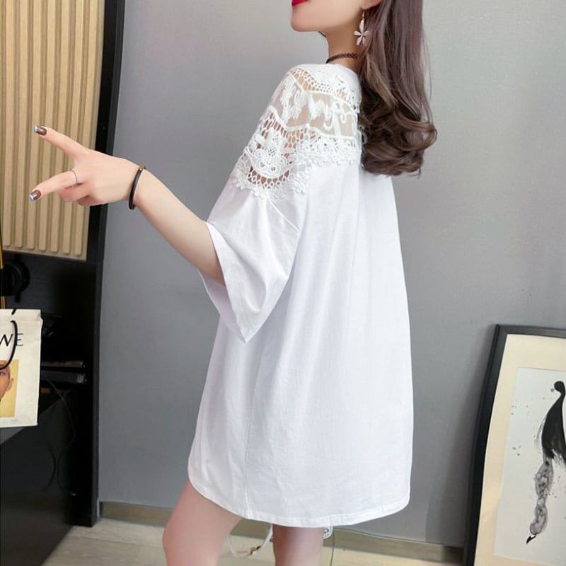 ゆったり感アップ プリント ファッション Tシャツ カットソー＜S-3306＞